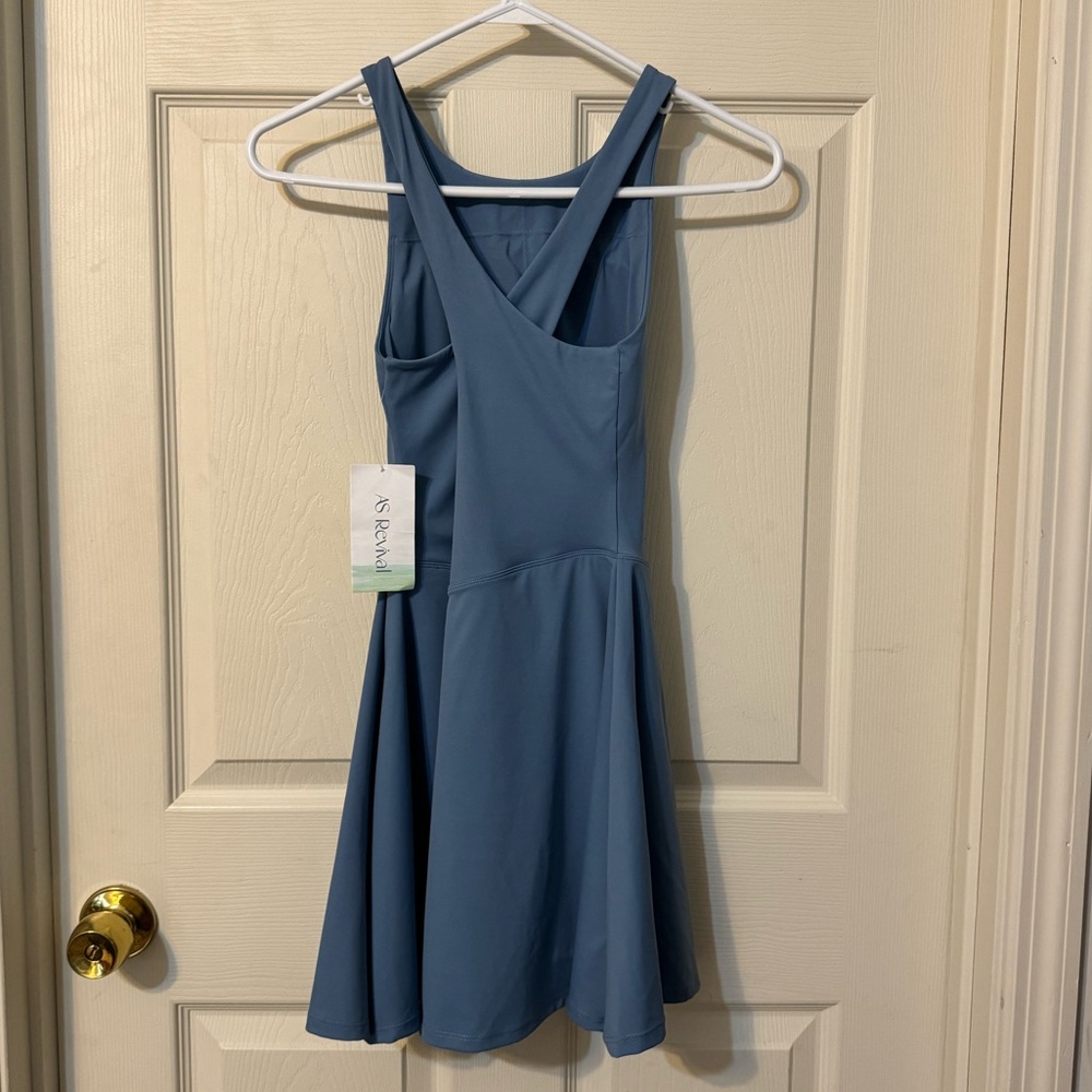 Altar'd State Dusty Blue Sleeveless Athletic Dress - Picture 2 of 8